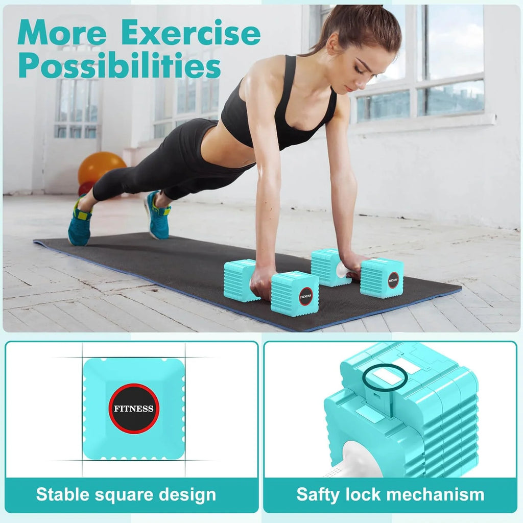 Adjustable Dumbbell Set, 3.4lb, 5.7lb, 8.0lb, 10.3lb, 12.6lb Hand Weights Set R301938