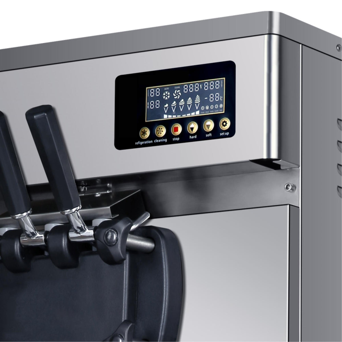 Commercial Three Flavors Ice Cream Maker with Stainless Steel Stand A354