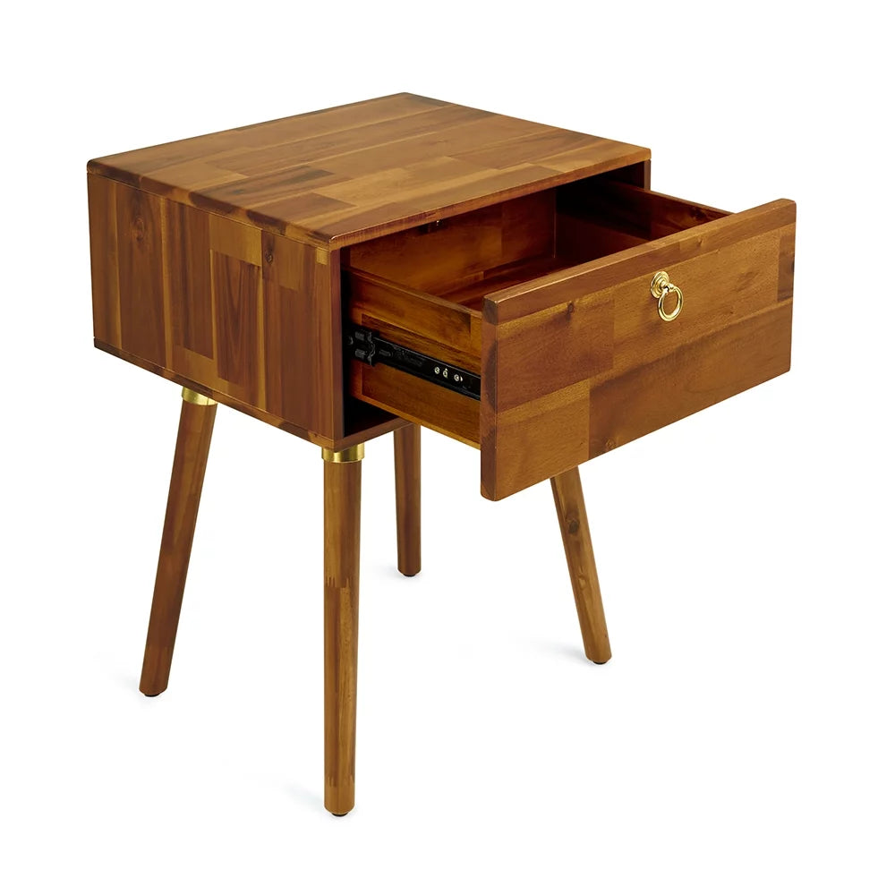 Solid Acacia Wood Nightstand J111666