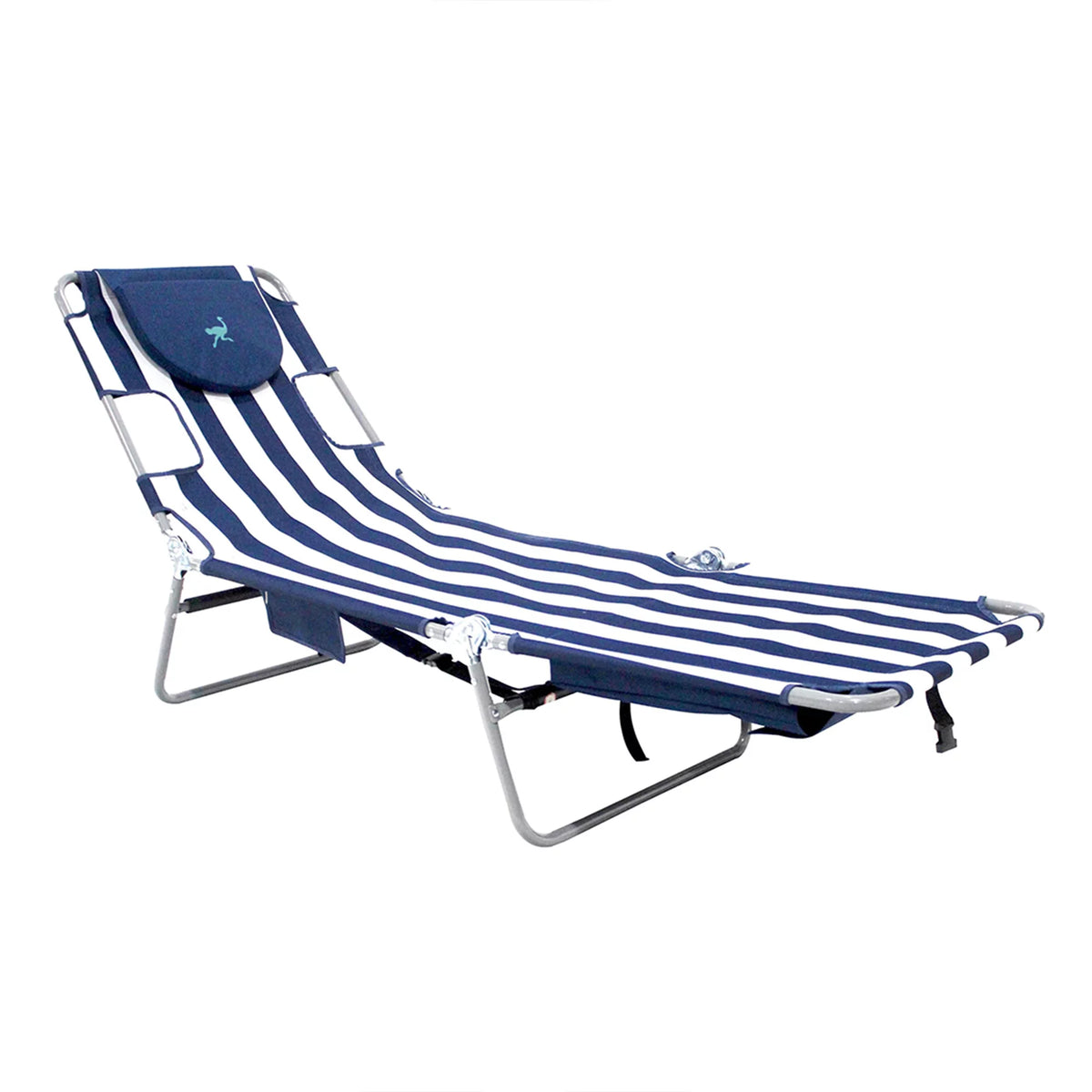 Navy Stripe 2 Pack Chaise Lounge Chair with Storage Bag P624