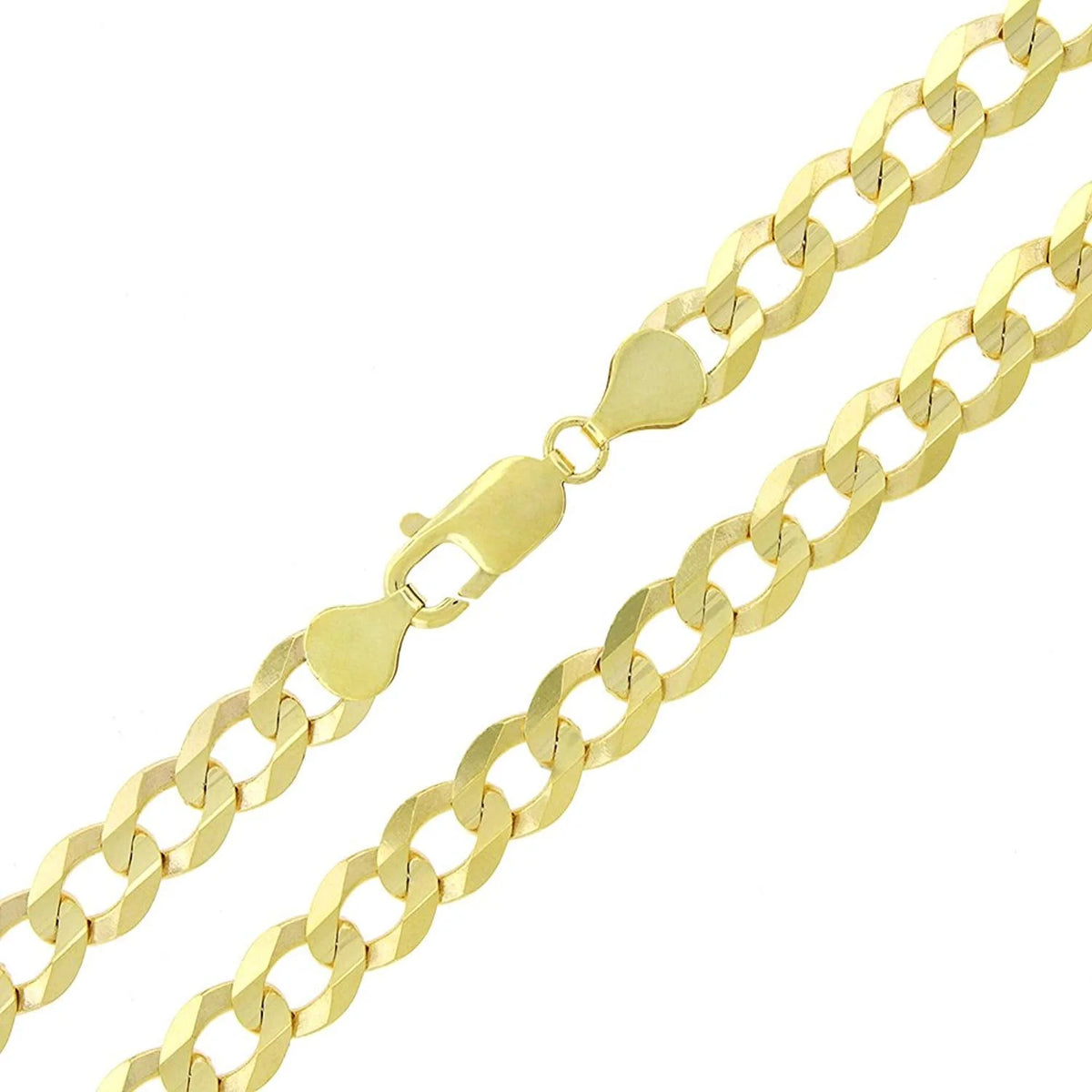 14K Yellow Gold 8MM Solid Cuban Curb Link Chain Necklaces Z145