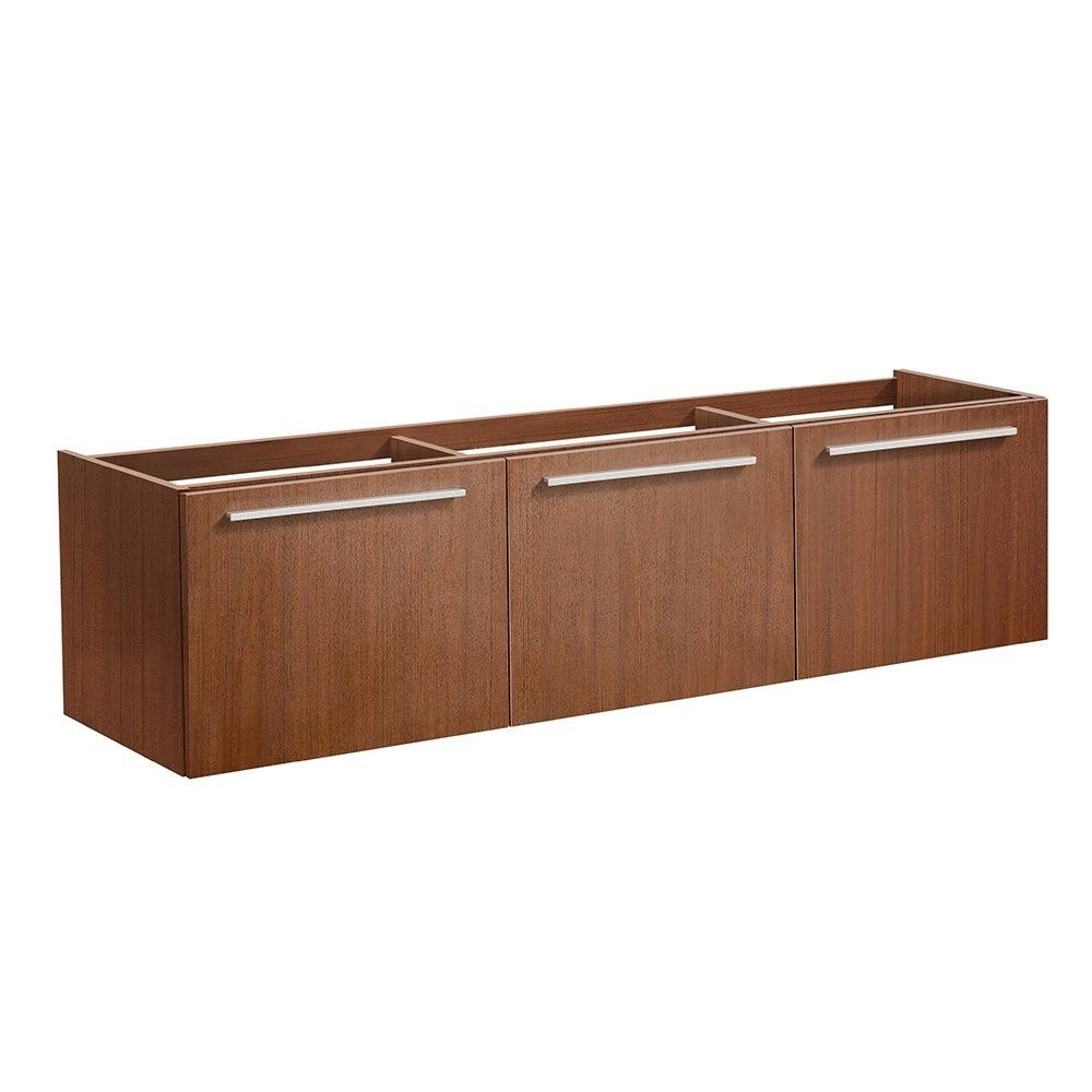 Teak Wall Hung Single Sink Bathroom Cabinet B2076