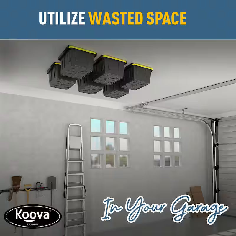 Adjustable Height Black Ceiling Mounted Storage Rack D227