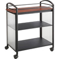 Black Cherry Polycarbonate Steel Beverage Cart Trolley with 3 Shelves R178219