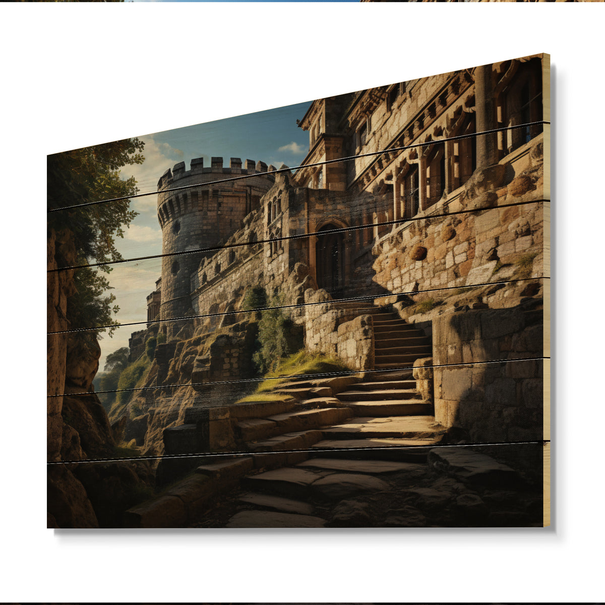 Natural Pine Wood Architecture Print F46498
