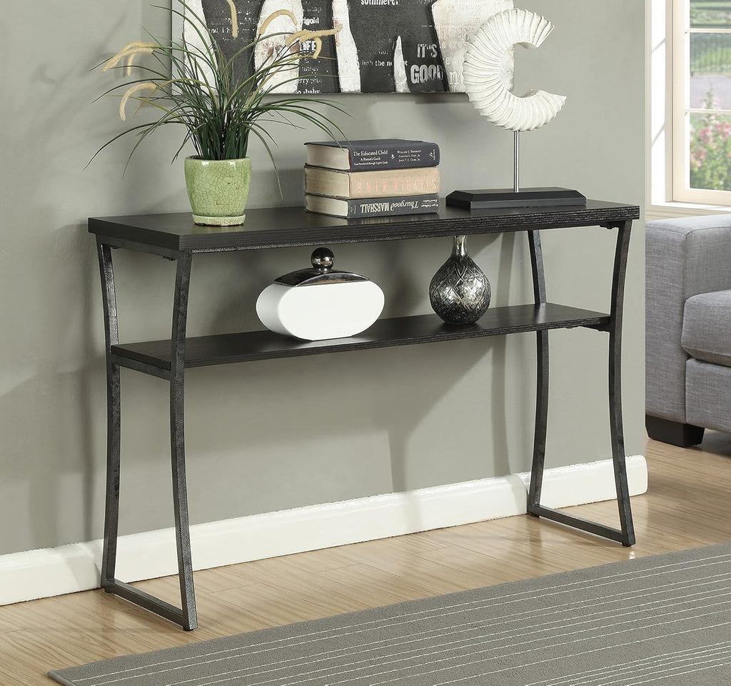 Console Table, Espresso / Slate Gray Frame J285758