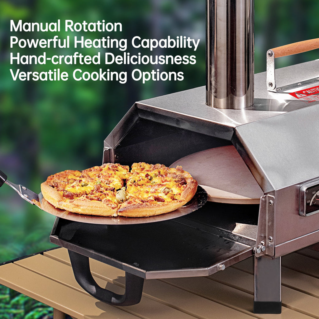 12 Pizza Oven with Thermometer Foldable Legs Y583715