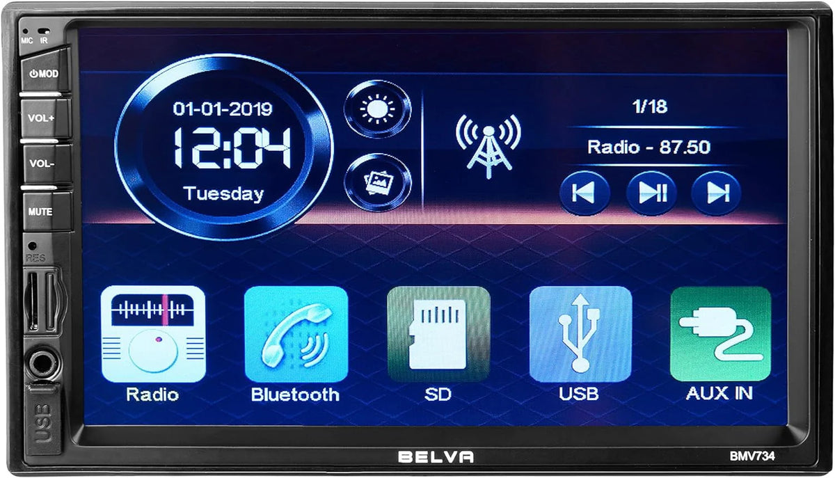 Double DIN Touchscreen Car Stereo Receiver with Bluetooth R13099