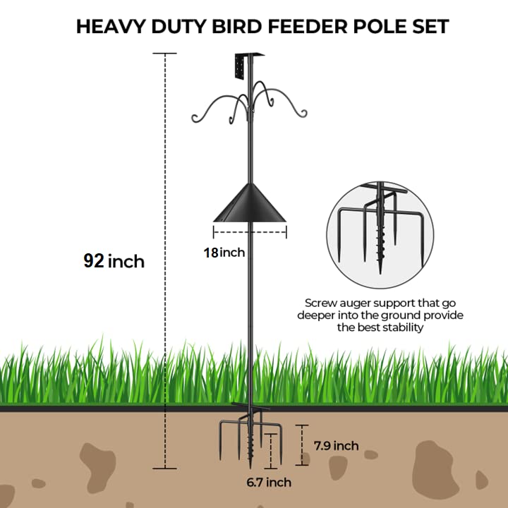 92 Inch Heavy Duty Bird Feeder Pole R2171