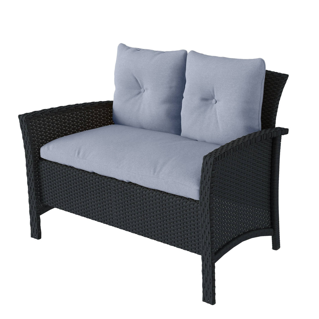 Black Rattan Wicker Patio 4pc Set G499