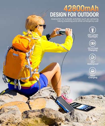 42800mAh Solar Power Bank with Flashlight (Orange) Y89972