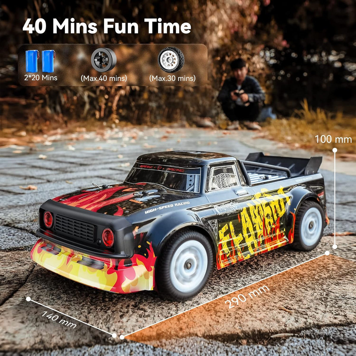 1/16 2.4Ghz 4WD RC Rally Racing Car with Headlights Y464