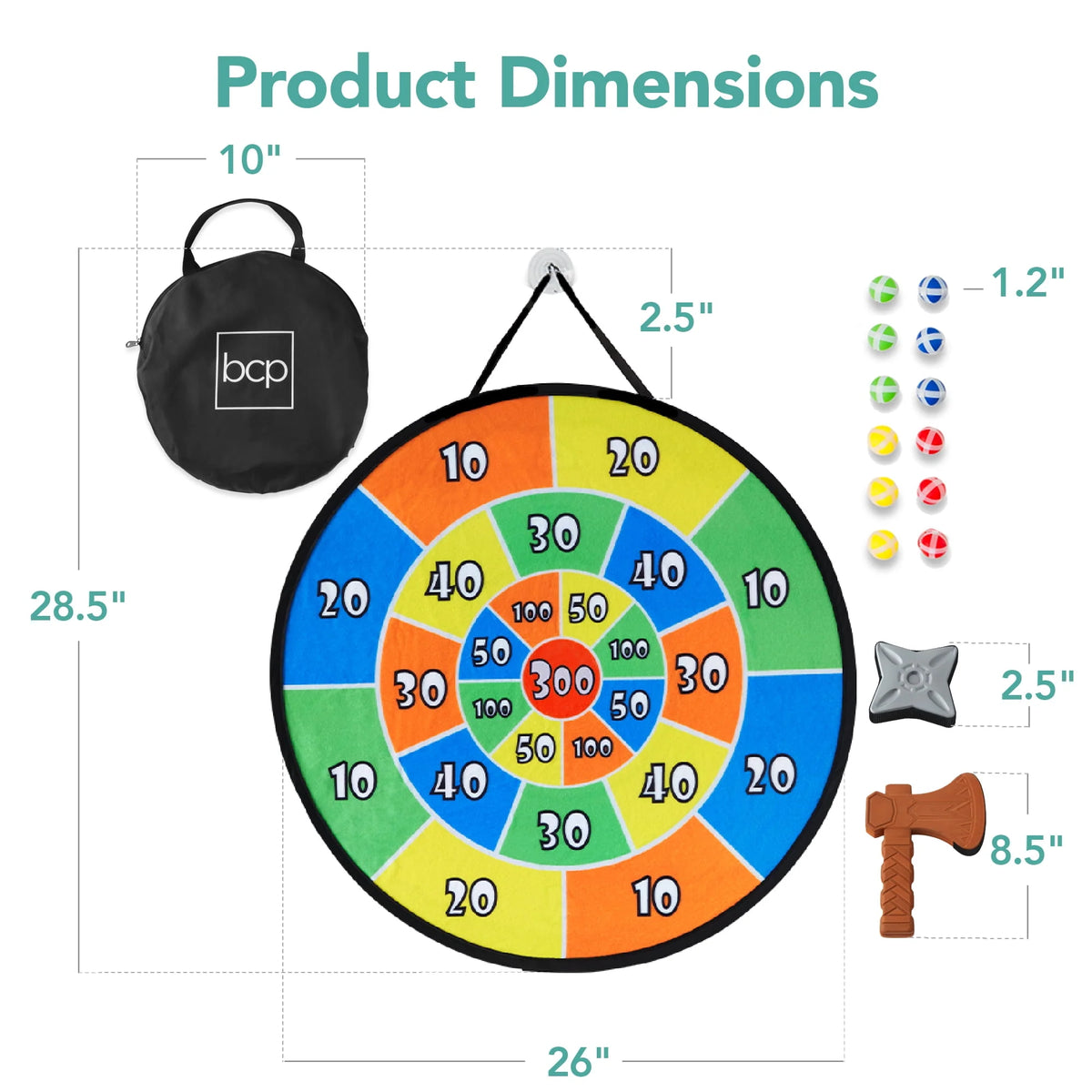 Double-Sided Dart Board with Carrying Case Z7782