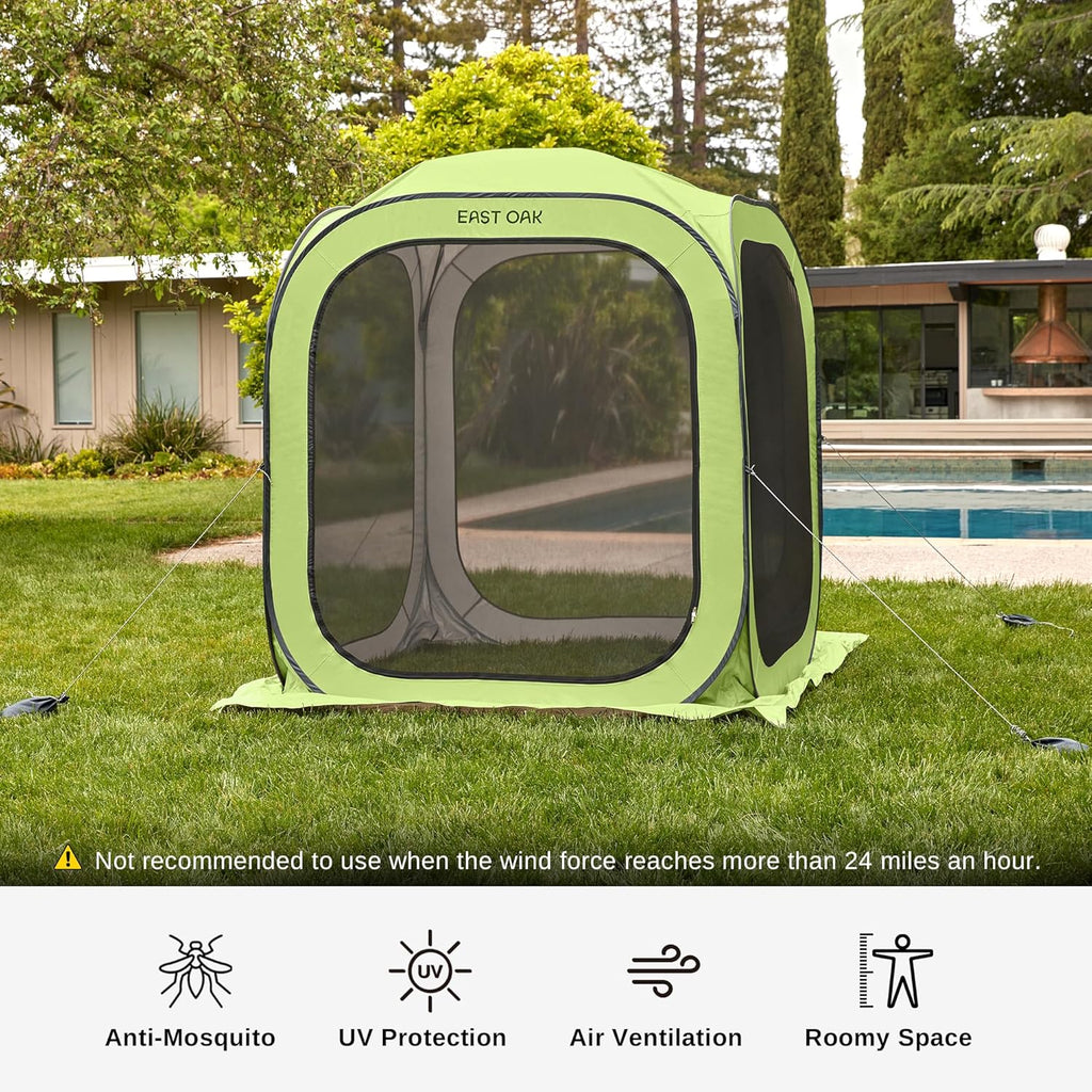 Light Green Pop-Up Screen Tent 6 x 6 FT with Carry Bag W498154