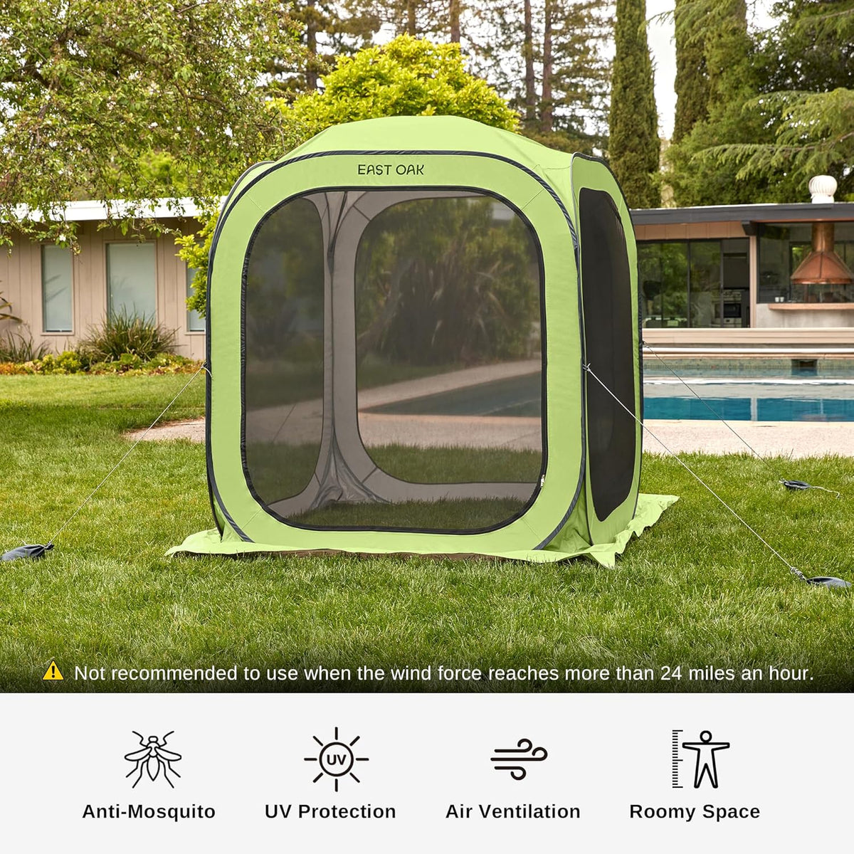 Light Green Pop-Up Screen Tent 6 x 6 FT with Carry Bag W498154