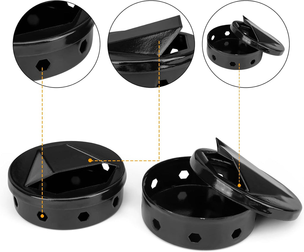 2 Pcs Black Smoker Box with Lid Q47461