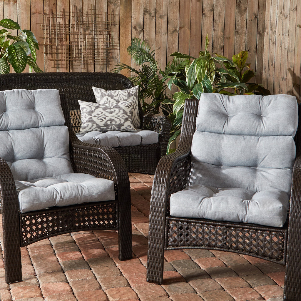 Heather Gray 44 x 22 in. Outdoor High Back Chair Cushion K3776