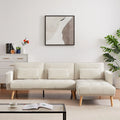 Dark Beige Convertible Sectional Sofa with Left Chaise U1529