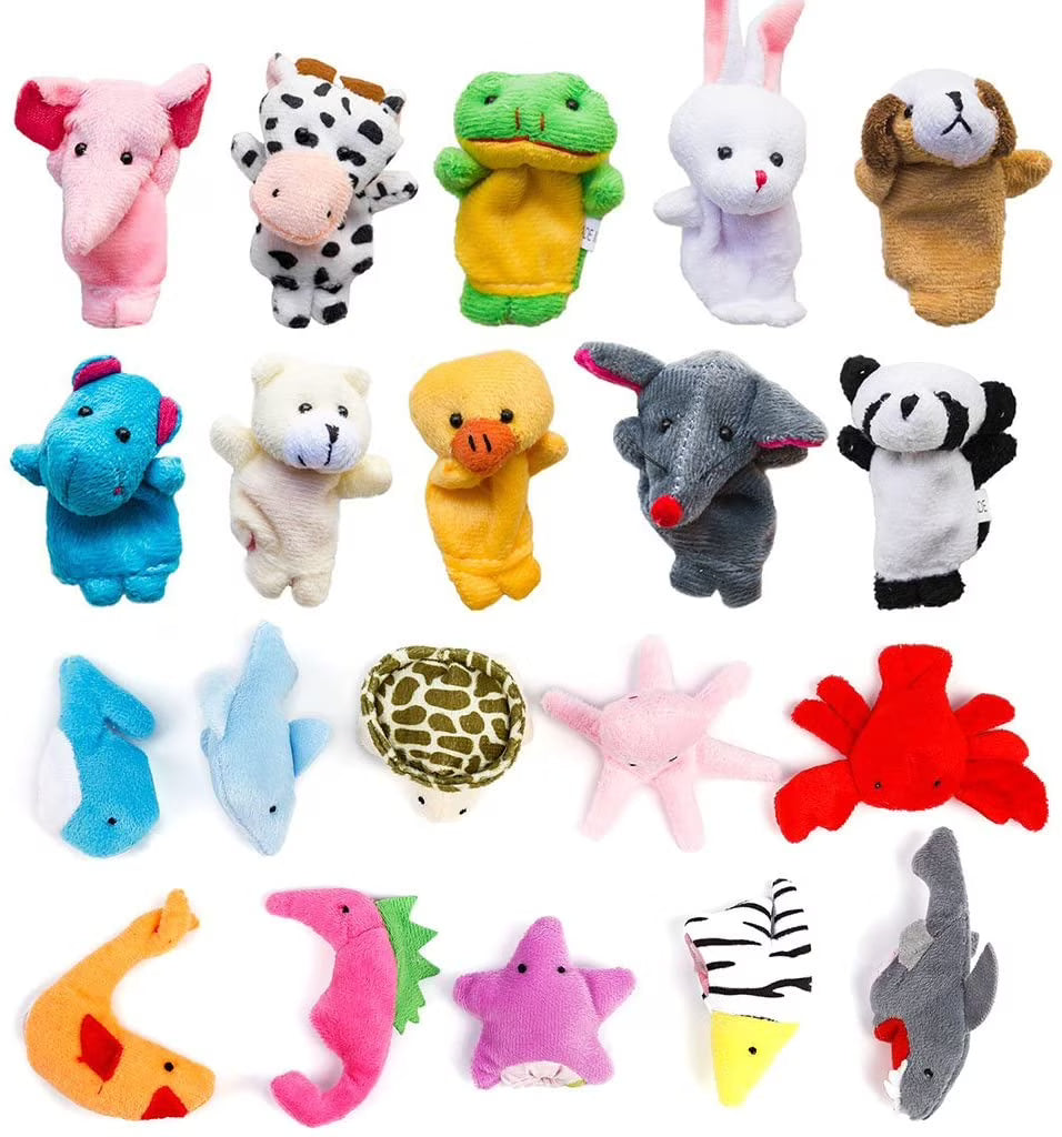 20 PCS Soft Velvet Animal Finger Puppets Toys F9018