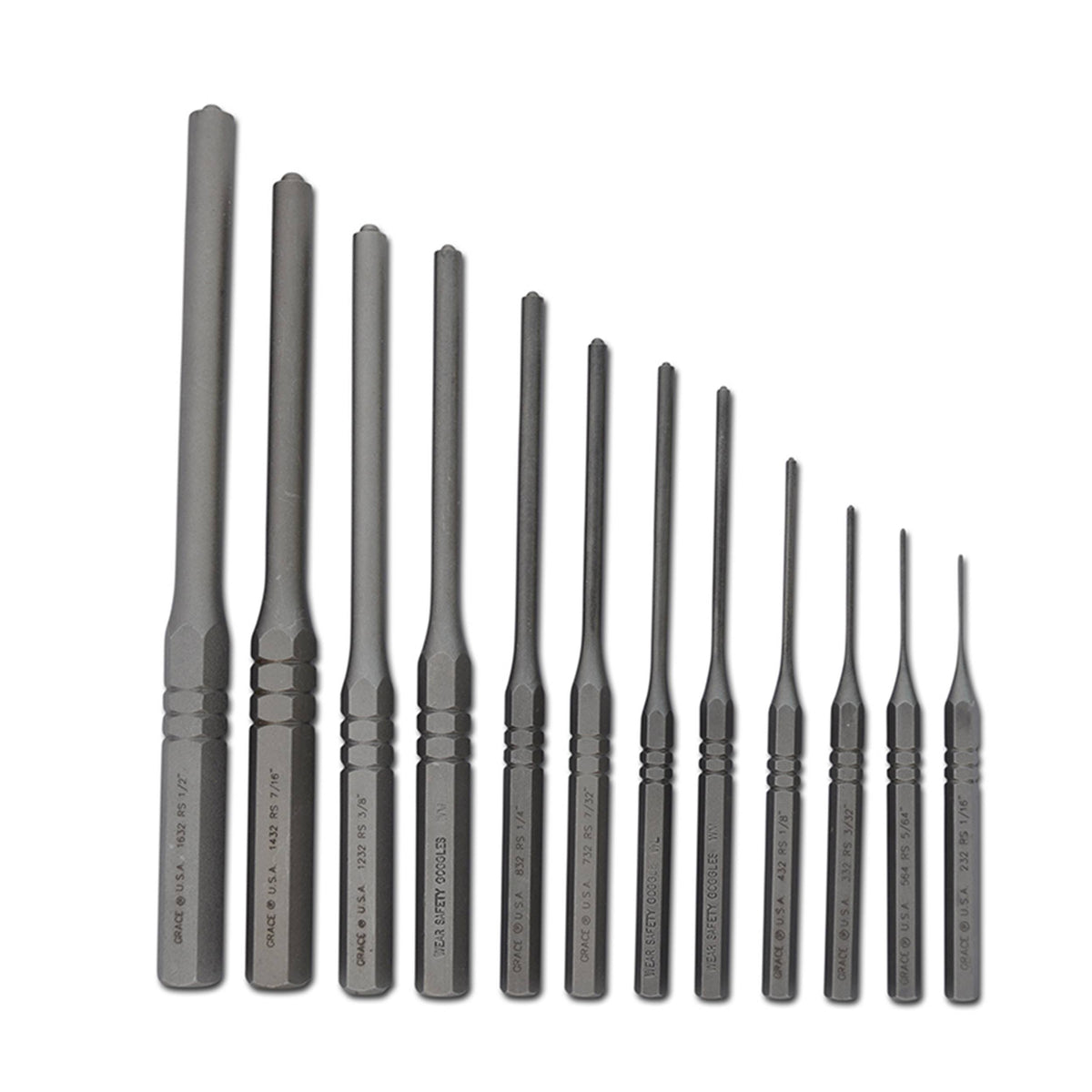 12 PC Steel Roll Pin Punch Set L92159