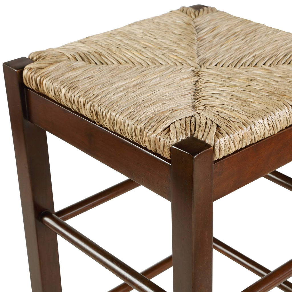 29x22 Square Rush Stool Cappuccino K858