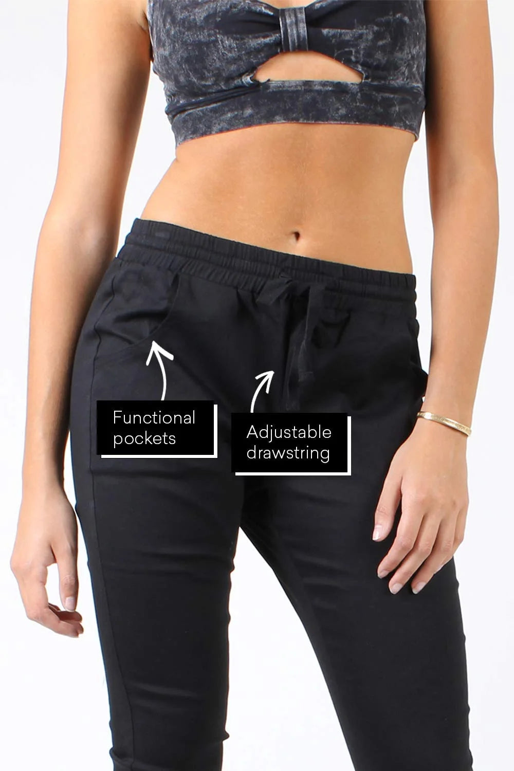 Twill Jogger Pants with Pockets X8321