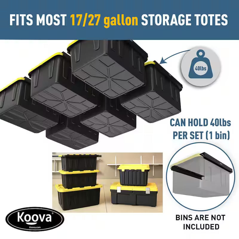 Adjustable Height Black Ceiling Mounted Storage Rack D227