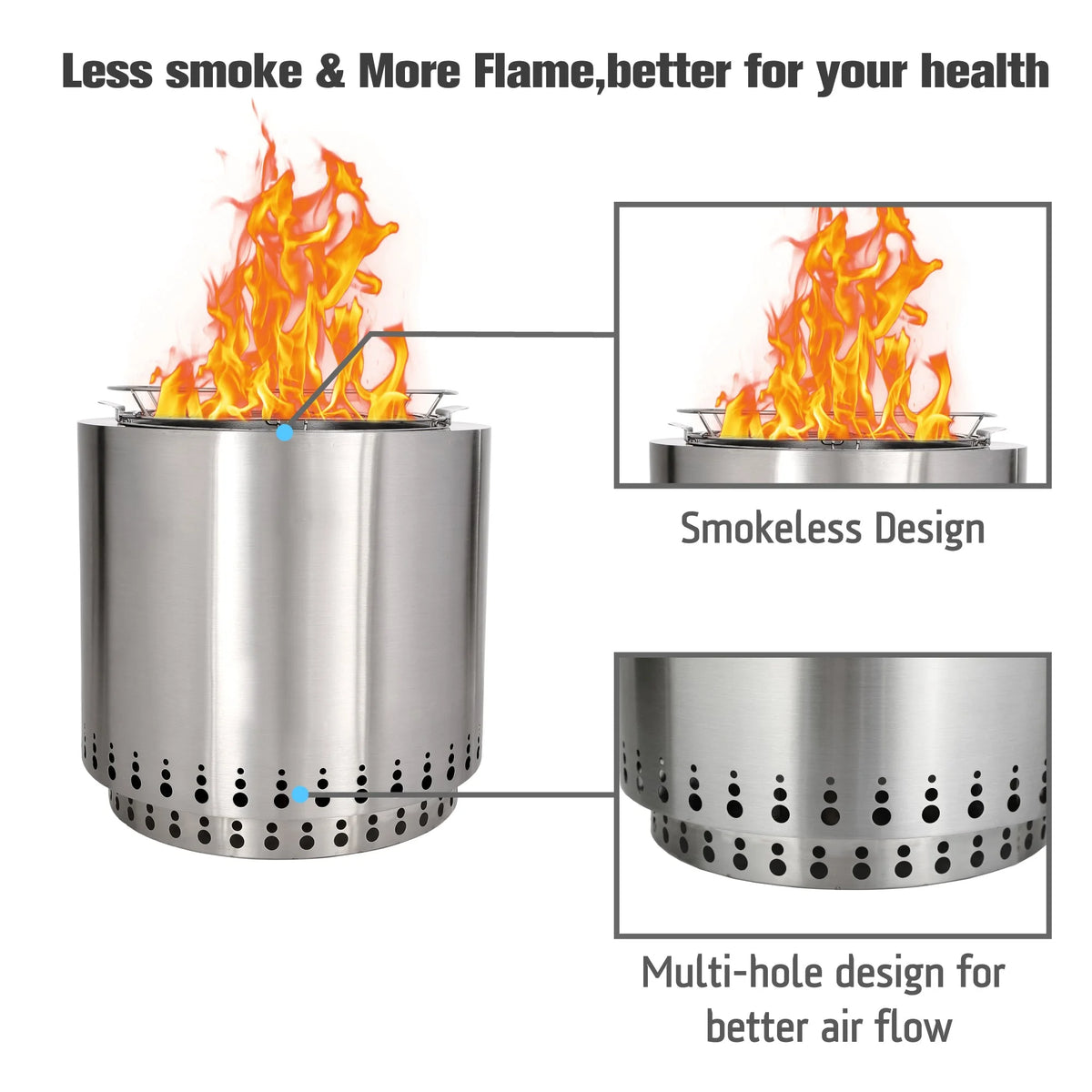 17 Stainless Steel Portable Smokeless Fire Pit C883275
