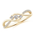 14K Yellow Gold White Diamond Infinity Ring V6235