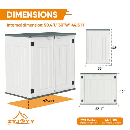Light Grey HDPE Resin Outdoor Storage Shed A429