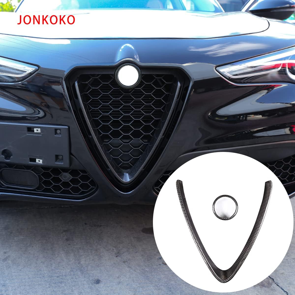 Carbon Fiber Style Front Grill Trim 2Pcs K738169