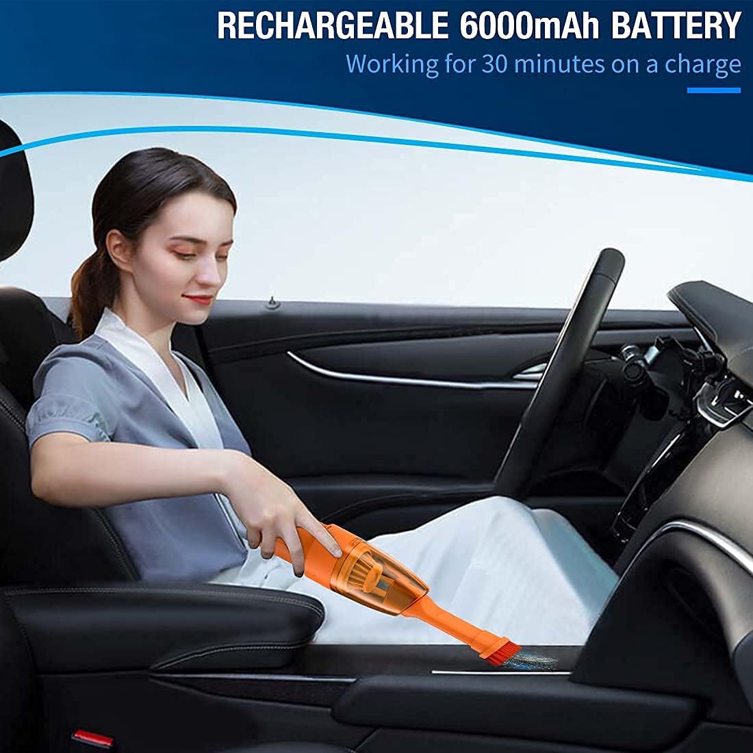 Orange 60000 RPM 2-in-1 Compressed Air Duster & Vacuum P8750