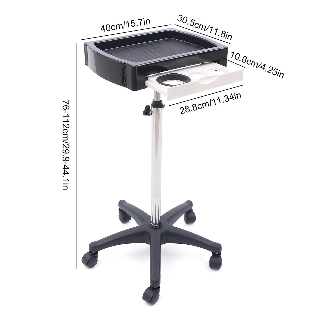 Beauty Salon Trolley Cart on Wheels Height Adjustable P3138