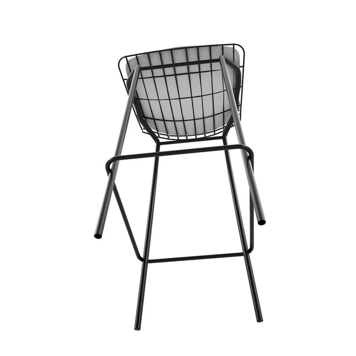 Black and White Barstool, Set of 3 with Seat Cushion I64971