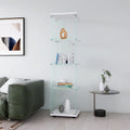 White 4-Shelf Glass Display Cabinet with Door and Lock E57146