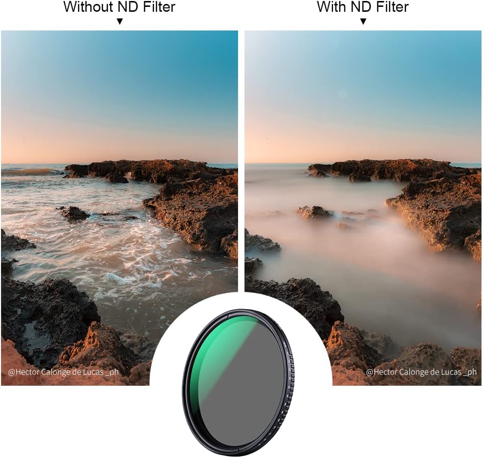 62mm Variable ND3-ND1000 Neutral Density Lens Filter with Multi-Layer Coatings Pack of 2 O3278