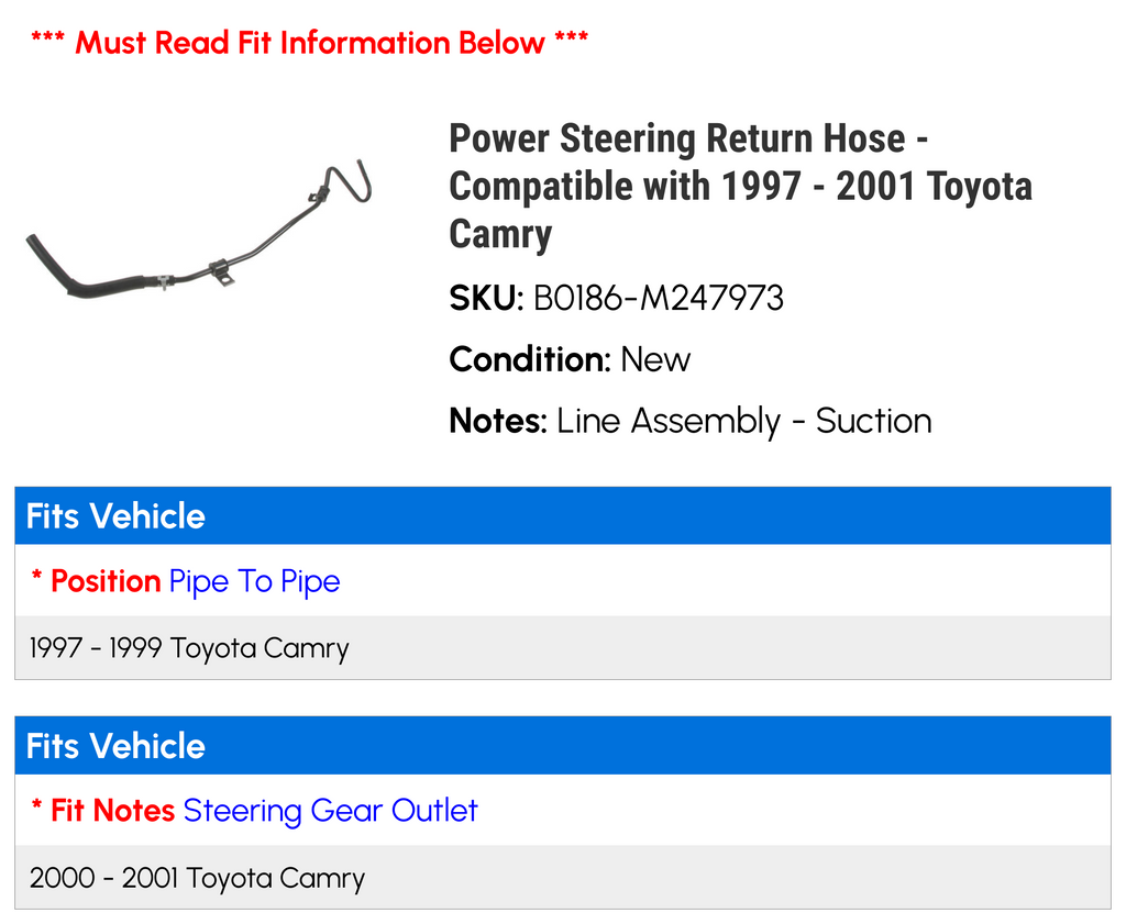 Power Steering Return Hose D37168