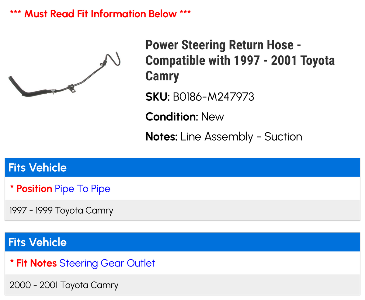 Power Steering Return Hose D37168