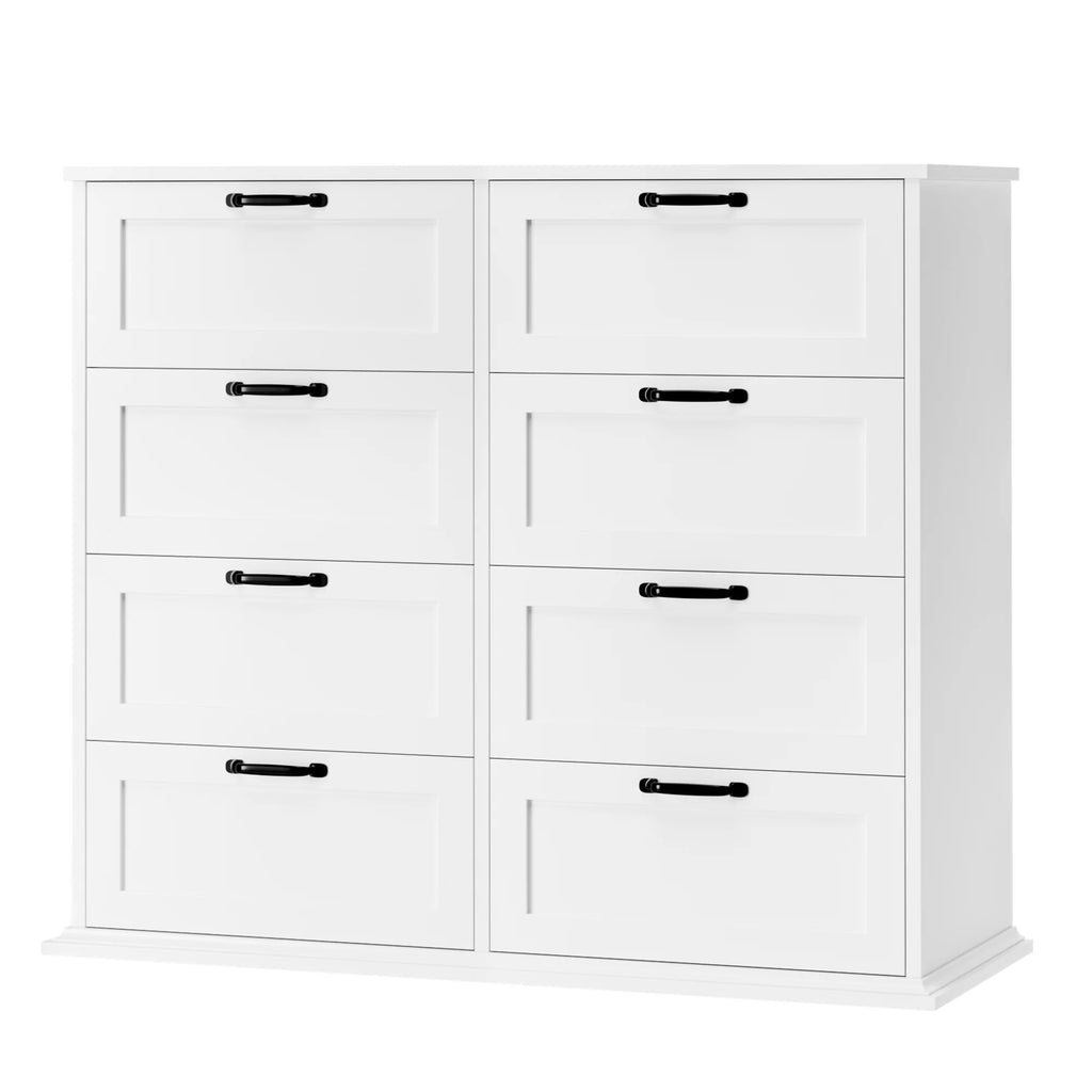 White 8 Drawer Wood Dresser W100384