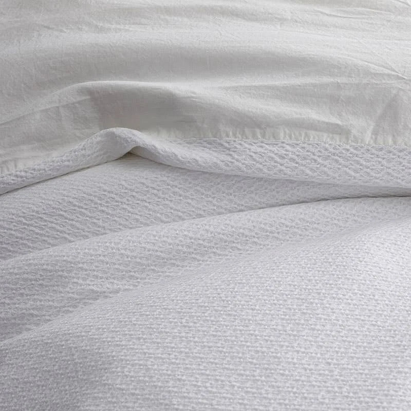 White Geometric Cotton Reversible Full Duvet Cover E4172