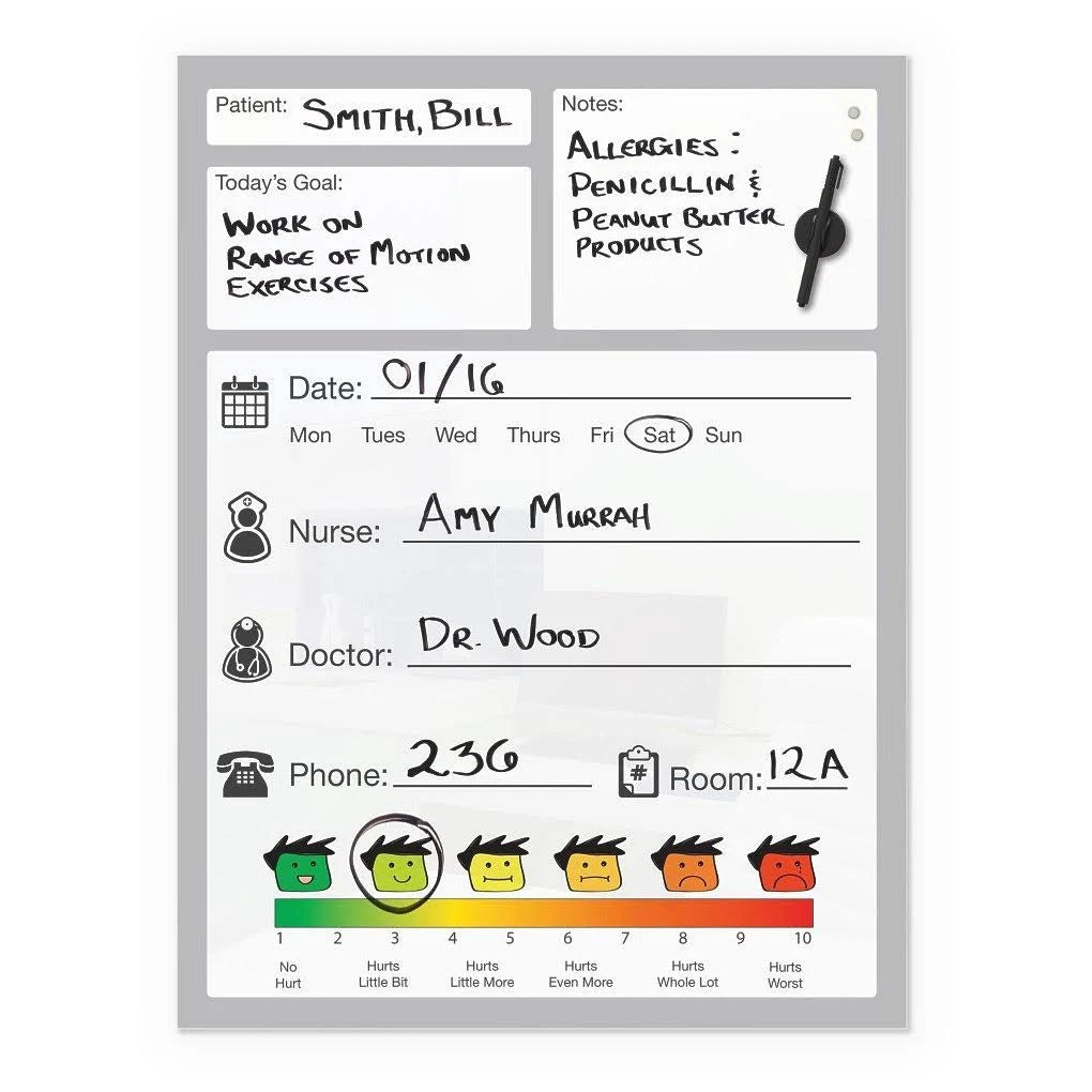 Magnetic Glass Whiteboard 24x18 D36446