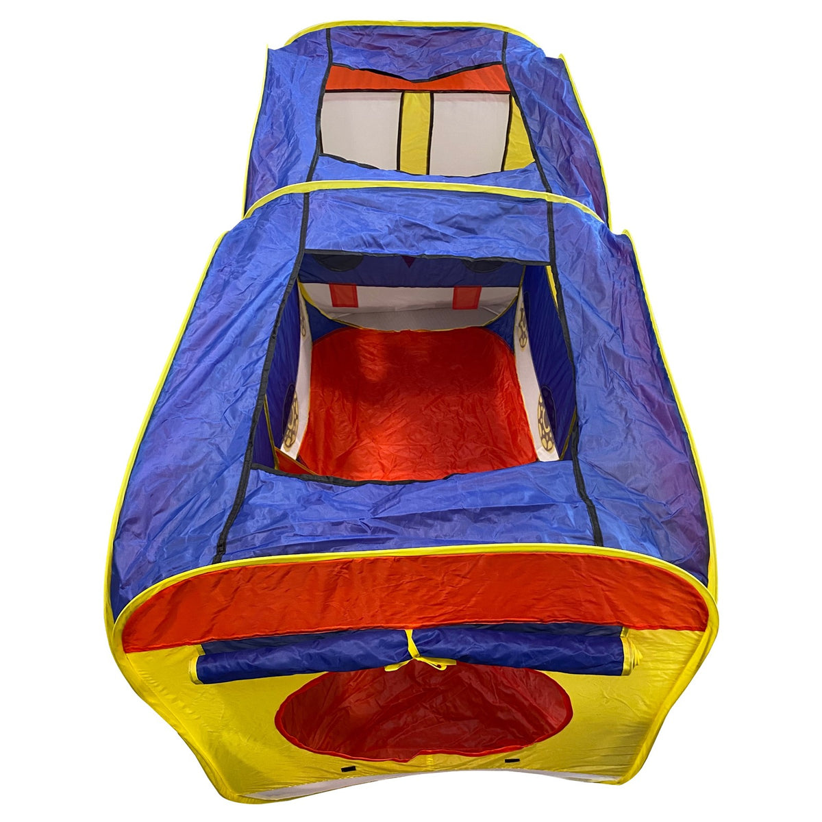 Kids Pop Up School Bus Play Tent Tunnel Folding Indoor Outdoor Bright Colors Toys I54446
