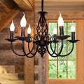 French Country 6 Lights Candle Chandelier U2847