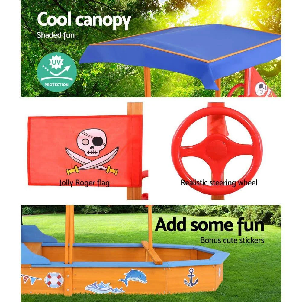 Boat-Shaped Canopy Sand Pit U9041