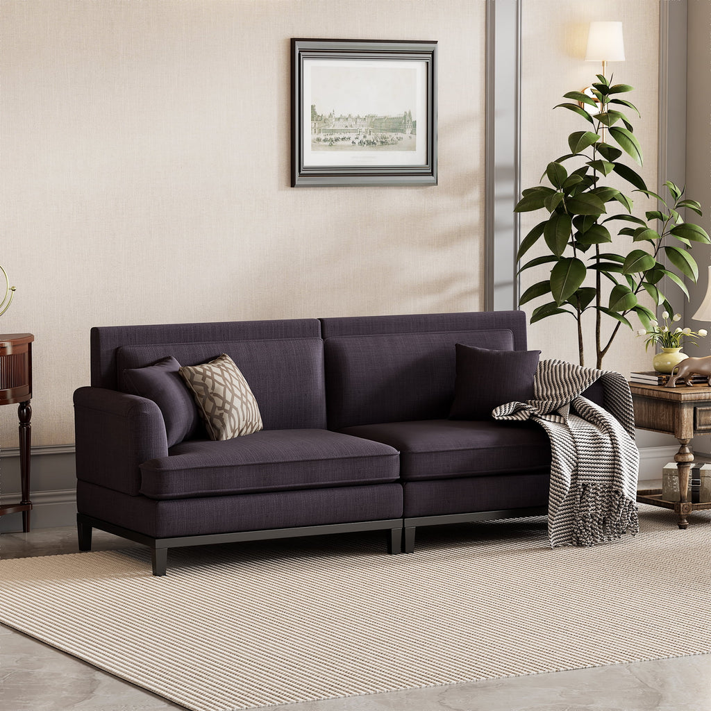 Gray Upholstered Sofa with Wooden Legs N4539