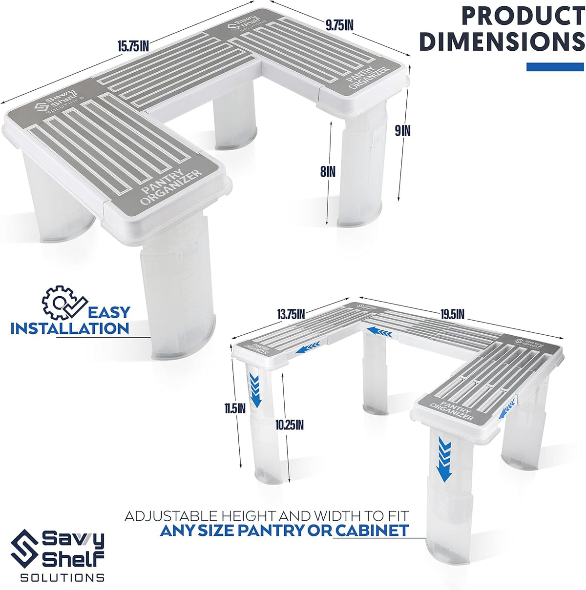 Adjustable Pantry Spice Rack & Can Storage Organizer W141770