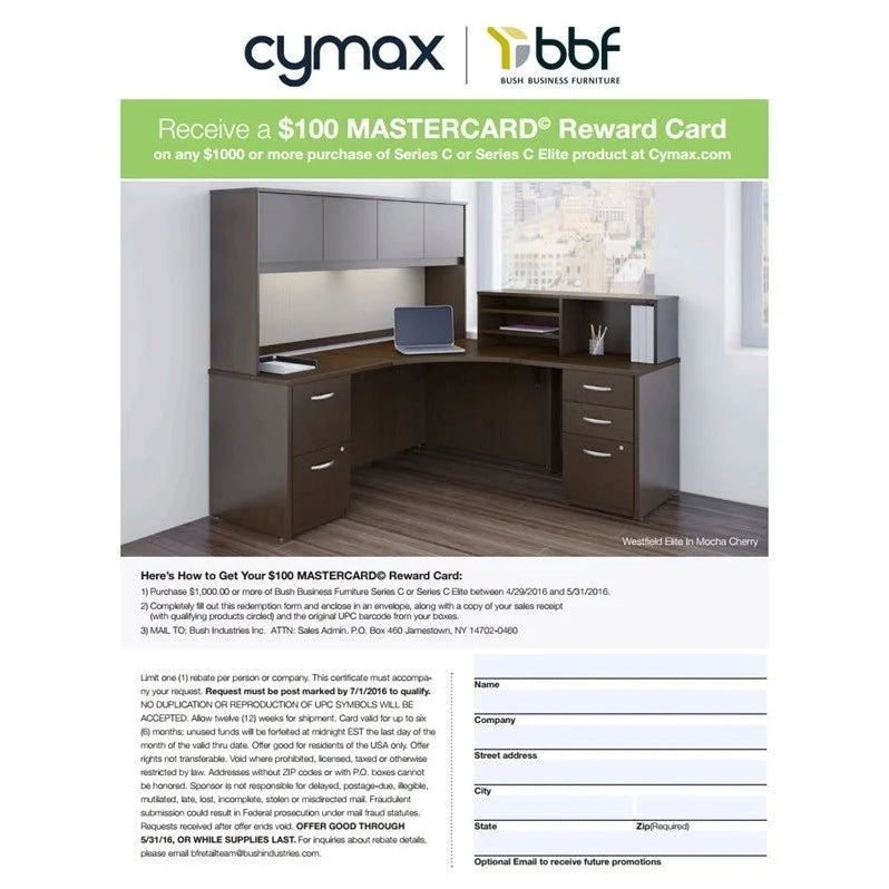 72W Bowfront U Station Desk with Lateral File in Cherry V55687