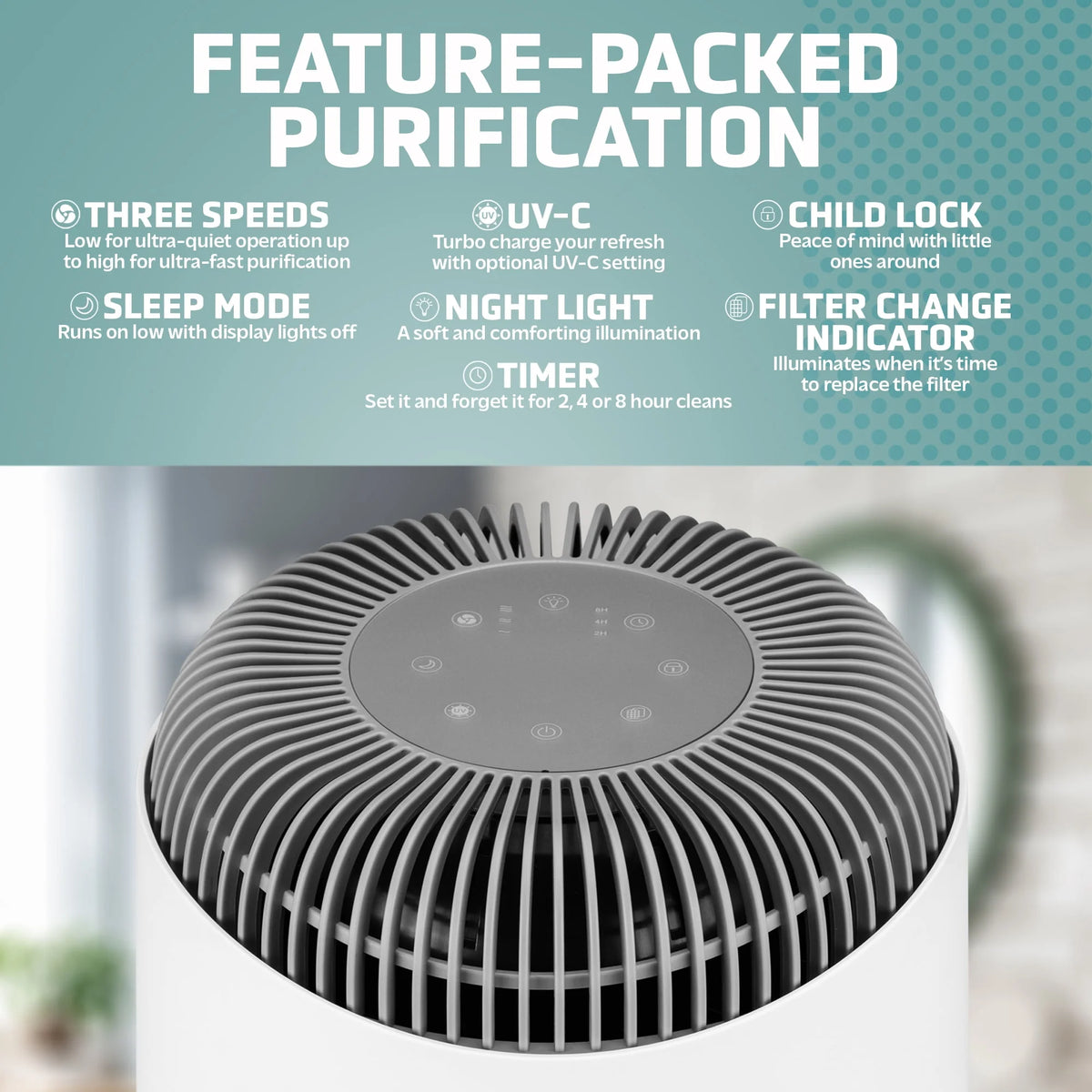 Air Purifier with HEPA Filter, UV-C, 1095 Sq. ft. S937