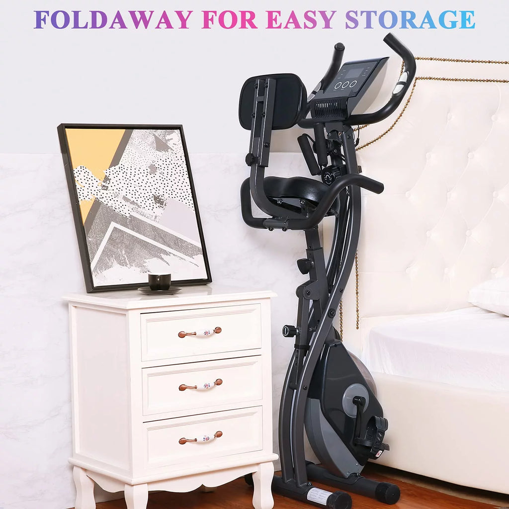 Folding Magnetic Upright Exercise Bike with LCD Monitor S929