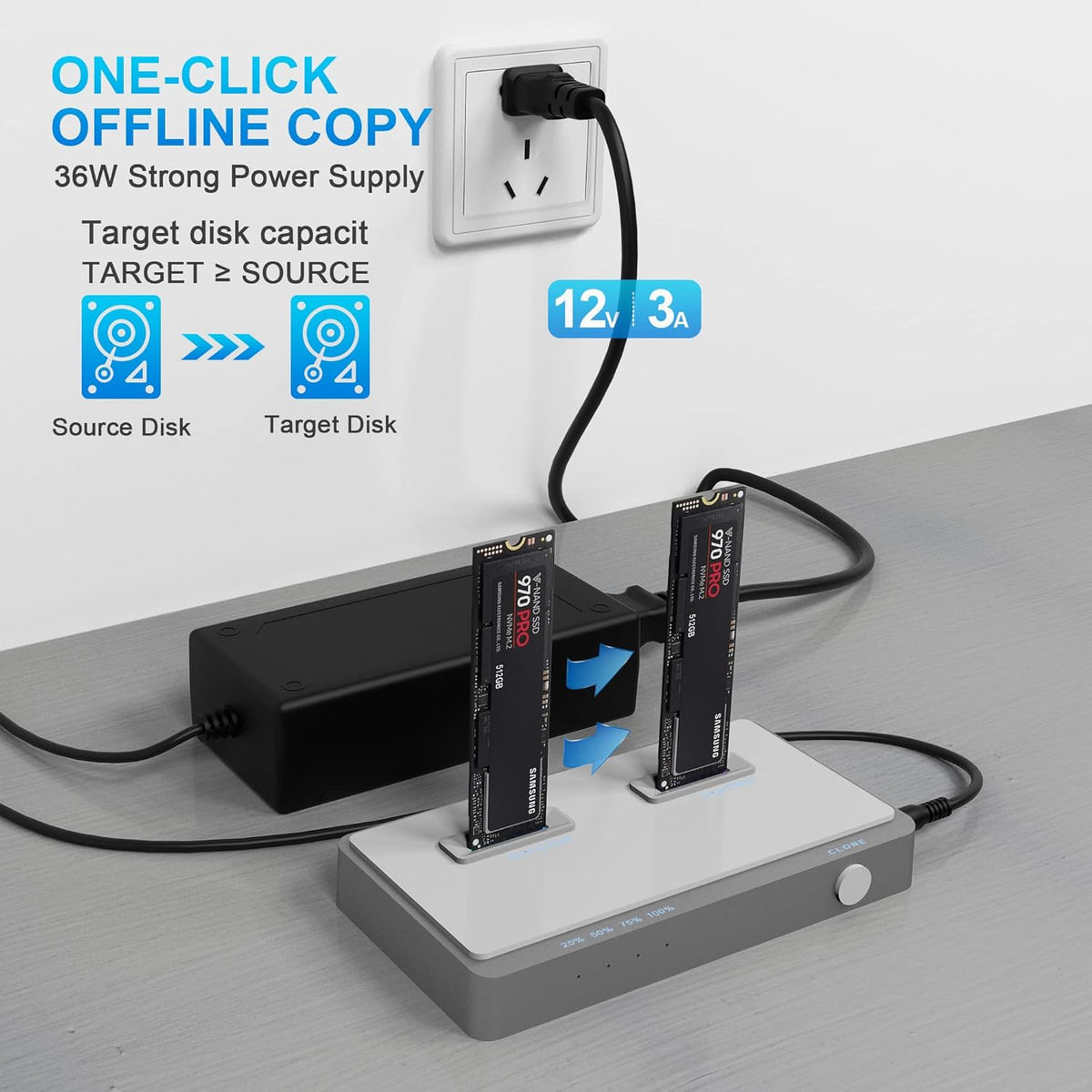 M.2 NVMe Dual-Bay Docking Station J864764